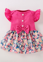 Girls bow floral dress