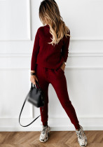 Women turtleneck Solid Casual sweater + trousers two-piece set Women turtleneck Solid Casual sweater + trousers two-piece set