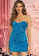 Women Strapless Fishbone Sequin Sexy Bodycon Dress