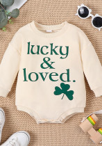 Baby four-leaf clover print Round Neck long-sleeved Romper Baby four-leaf clover print Round Neck long-sleeved Romper