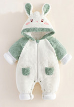 Baby Hooded Color Block Pocket Cartoon Long Sleeve Romper Baby Hooded Color Block Pocket Cartoon Long Sleeve Romper