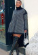 Women High Neck Long Sleeve Beaded Dress