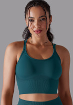 Women Solid Cross Tank Sports Bra Yoga Fitness Bra