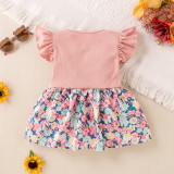 Girls bow floral dress