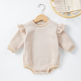Girls Autumn and Winter Long Sleeve Solid Romper