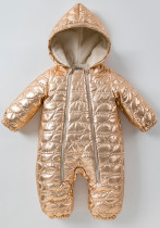 Boys Autumn and Winter Shiny Hooded Long Sleeve Padded Romper Boys Autumn and Winter Shiny Hooded Long Sleeve Padded Romper