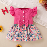 Girls bow floral dress