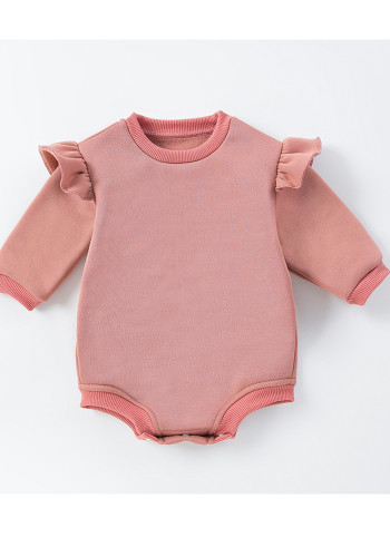 Girls Autumn and Winter Long Sleeve Solid Romper