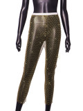 Women Sexy Rhinestone Fishnet Pants