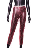 Women Sexy Rhinestone Fishnet Pants