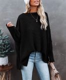 Women knitting waffle Slash Shoulder Top