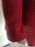 Women knitting waffle Slash Shoulder Top