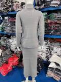 Women turtleneck Loose-Cut sweater and skirt two-piece set