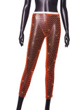Women Sexy Rhinestone Fishnet Pants