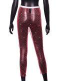 Women Sexy Rhinestone Fishnet Pants