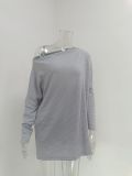 Women knitting waffle Slash Shoulder Top