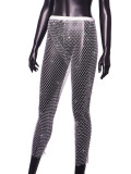 Women Sexy Rhinestone Fishnet Pants