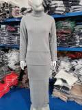 Women turtleneck Loose-Cut sweater and skirt two-piece set