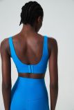 Plus Size Deep U Back Sports Bra Women's Shockproof One Cup Fitness Yoga Bra Vest