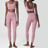 Plus Size Lycra Yoga Suit Women's Sports and Fitness Clothing Two-piece Pants Set