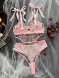 Autumn French floral embroidery See-Through Mesh sexy one-piece sexy lingerie