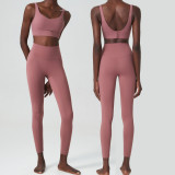 Plus Size Lycra Yoga Suit Women's Sports and Fitness Clothing Two-piece Pants Set