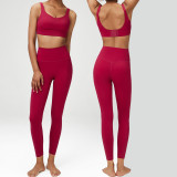 Plus Size Lycra Yoga Suit Women's Sports and Fitness Clothing Two-piece Pants Set