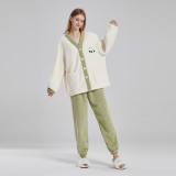 Couple Pajamas Women's Winter Velvet Home Clothes Half Velvet Cartoon Panda Couple SET