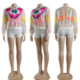 Women's Fashion Chic Career Long Sleeve Slim Fit Shiny Jacket