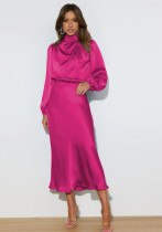 French Halter Neck Dress Summer Women's Satin Evening Gown Elegant Solid Color Bridesmaid Dress French Halter Neck Dress Summer Women's Satin Evening Gown Elegant Solid Color Bridesmaid Dress