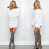 Off Shoulder Sexy Maternity Sweater Dress Women's Clothing