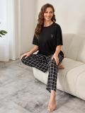 Pajamas for Women Summer Short Sleeve T-shirt Pants Simple Casual Home Clothes set