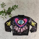 Women's Fashion Chic Career Long Sleeve Slim Fit Shiny Jacket