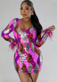 Stylish Sequin Sexy Bodycon Women Party Dress