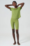Short Sleeve Yoga Suit for Women Summer Plus Size Stretch Two Piece Fitness Shorts set Quick Drying Sports Wear