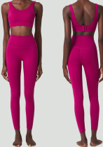 Autumn and winter breathing deep u back sports bra long pants yoga wear women's sports fitness wear two-piece set Autumn and winter breathing deep u back sports bra long pants yoga wear women's sports fitness wear two-piece set