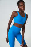 Plus Size Deep U Back Sports Bra Women's Shockproof One Cup Fitness Yoga Bra Vest