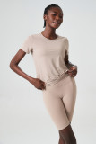 Short Sleeve Yoga Suit for Women Summer Plus Size Stretch Two Piece Fitness Shorts set Quick Drying Sports Wear