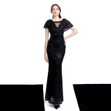 Long Sequin Plus Size Fat Beauty Mermaid Formal Party Evening Dress