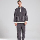autumn and winter outdoor wear pullover couple home clothesvelvet pajamas for men and women