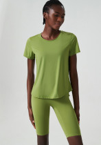 Short Sleeve Yoga Suit for Women Summer Plus Size Stretch Two Piece Fitness Shorts set Quick Drying Sports Wear Short Sleeve Yoga Suit for Women Summer Plus Size Stretch Two Piece Fitness Shorts set Quick Drying Sports Wear