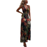 Women Sexy Printed Strap Holidays Dress