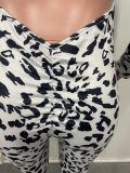 Women Casual Backless Leopard Jumpsuit