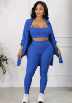 Women Casual Camisole Jacket Pant Three-Piece