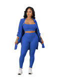 Women Casual Camisole Jacket Pant Three-Piece