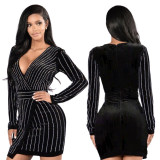 Women Sexy Beaded Bodycon Dress