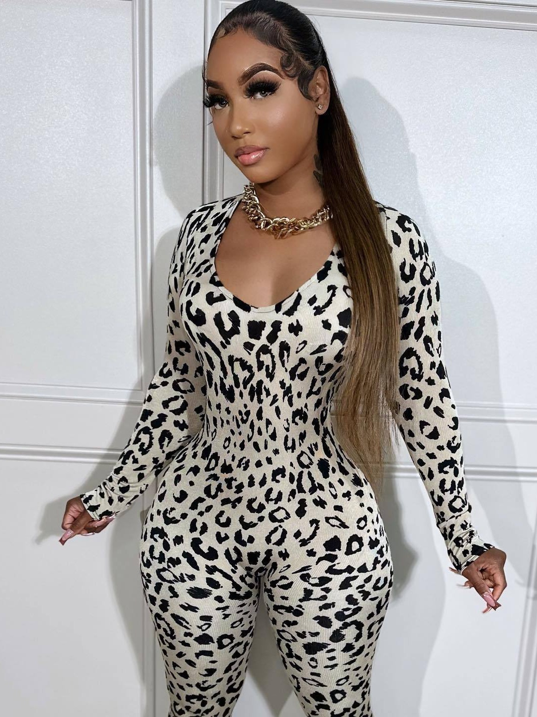 Leopard Print Backless Jumpsuit for Casual Summer Outings