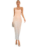 Women halter v-neck sexy sequin formal party Evening Dress