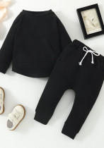 Baby Boy And Girl Solid Long Sleeve Top + Pants Two Piece Set Baby Boy And Girl Solid Long Sleeve Top + Pants Two Piece Set