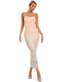 Women halter v-neck sexy sequin formal party Evening Dress